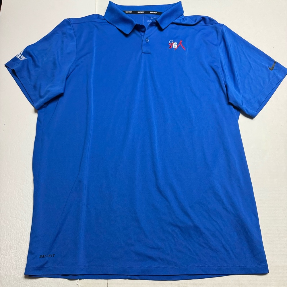 Nike Golf 2018 Philadelphia 76ers NBA China Games Polo Shirt In Blue Dri-Fit XXL